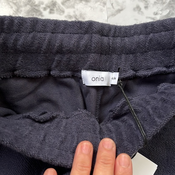 ONIA Brushed Back Terry Jogger Soft Navy Women’s Size Medium NWT - Picture 5 of 14